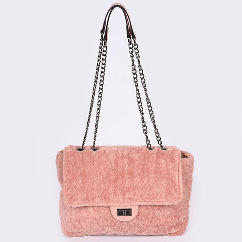 HANDBAG-Faux Fur Clutch