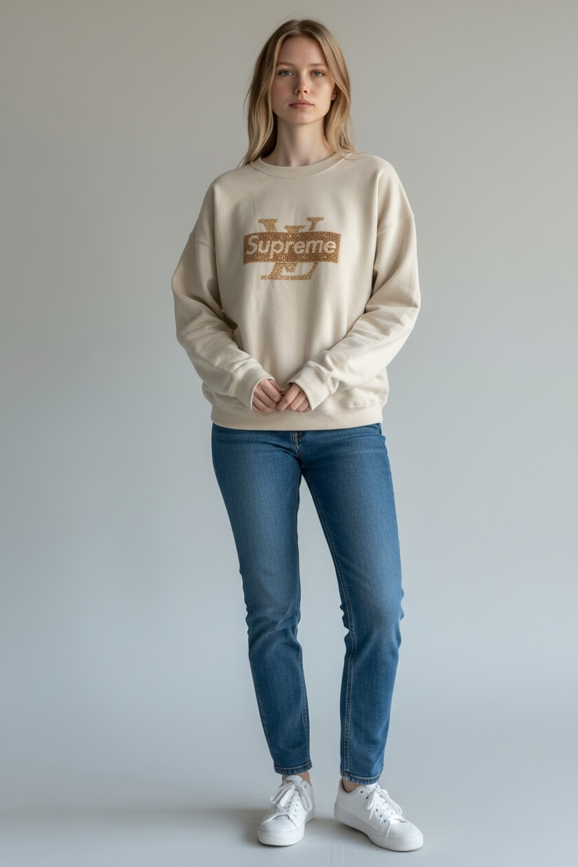 SWEATSHIRT-LV WITH RHINESTONES