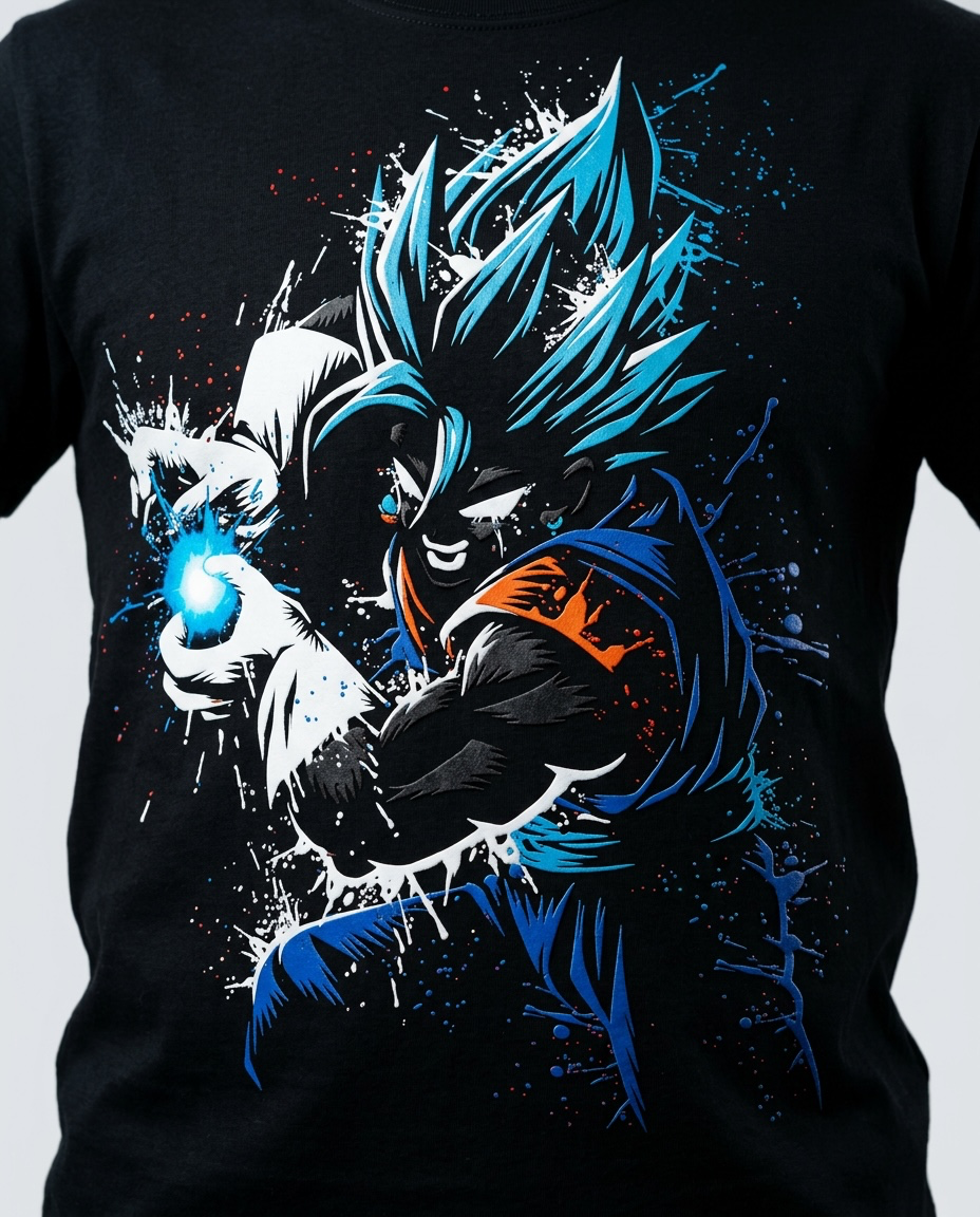 TSHIRT-ANIME-VEGETO BLUE