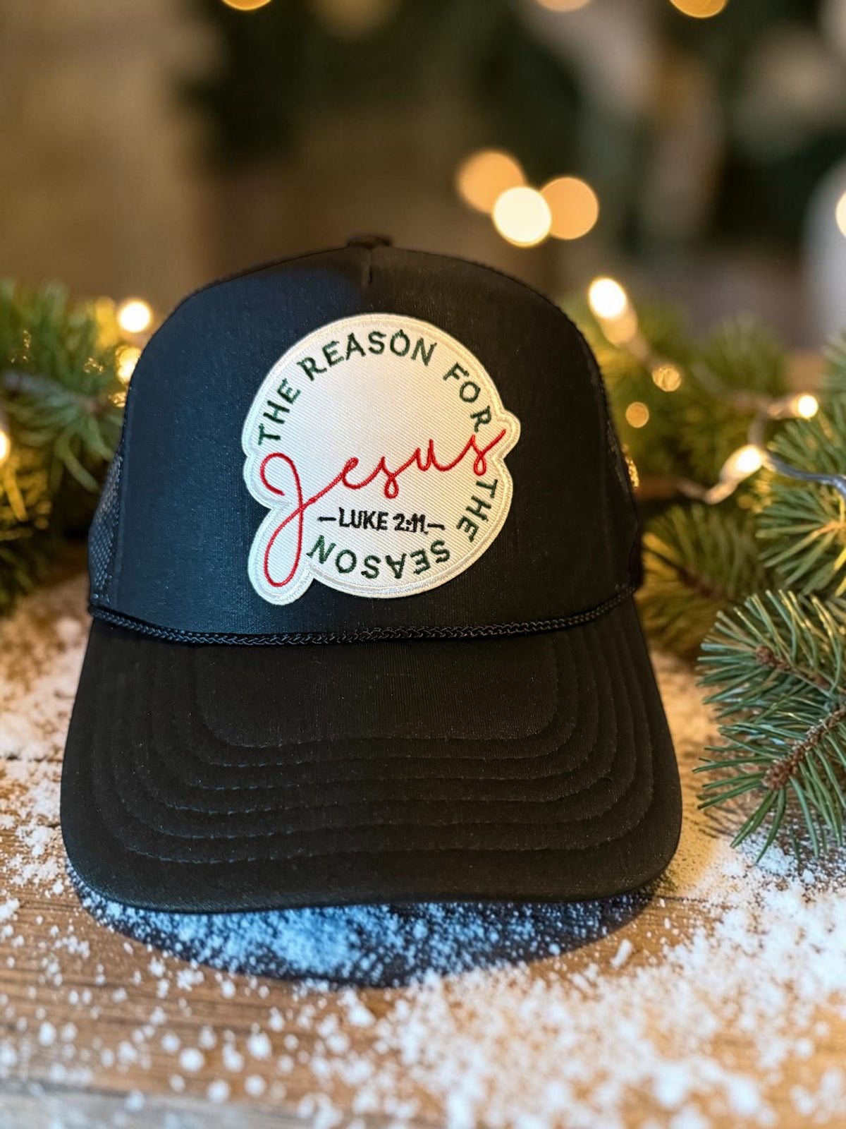 HAT-G-CHRISTMAS-TRUCKER-JESUS IS THE REASON FOR THE SEASON