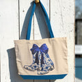 I-CANVAS TOTE-BLUE-COWBOY BOOTS