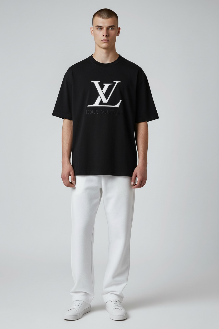 TSHIRT-FAUX-LV-WHITE