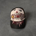 Black/White Trucker Hat with Maroon Football