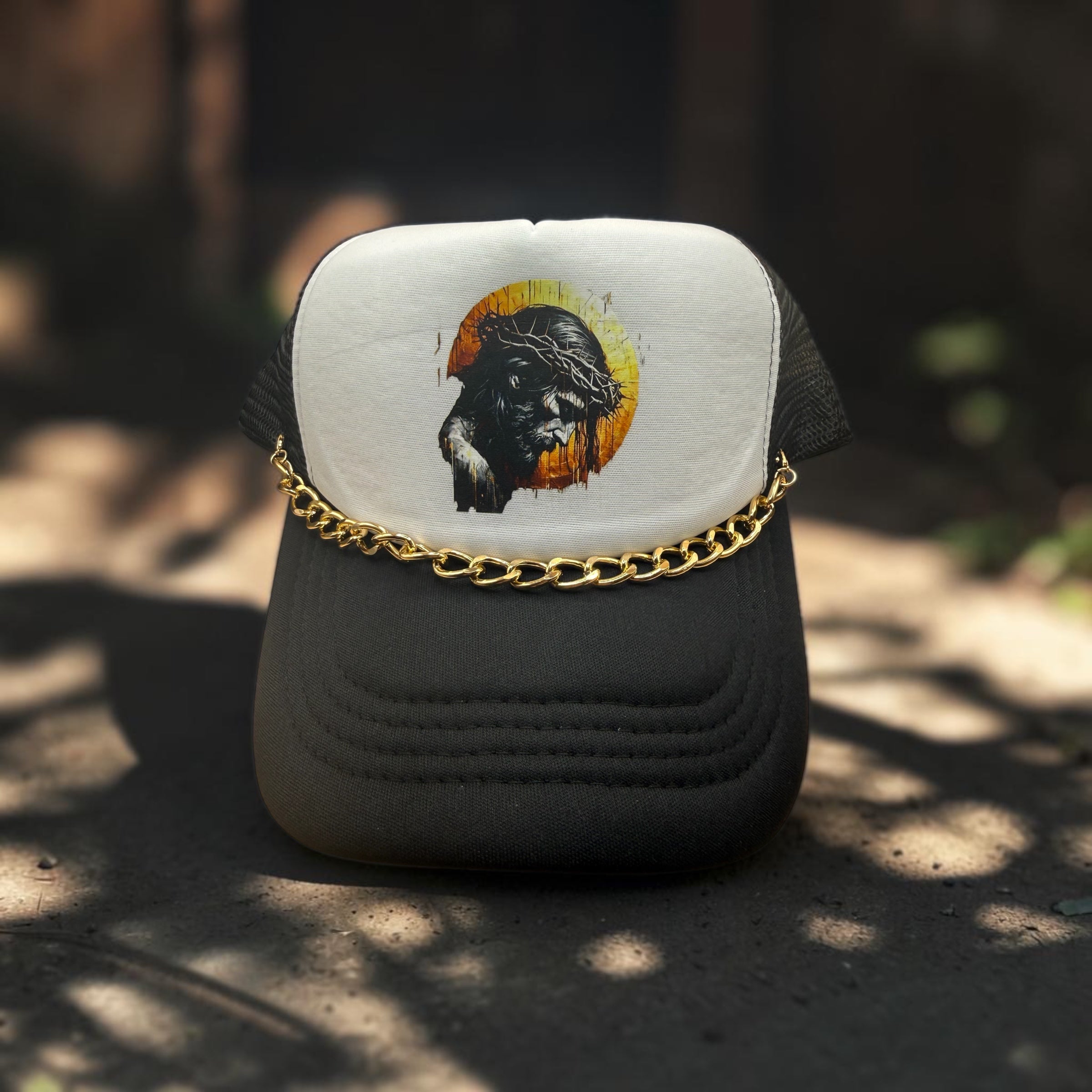 Black/White Jesus is King Trucker Hat