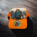 Orange/White Beach Theme Trucker Hat