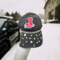 Gray Jesus Baseball Hat with crystals