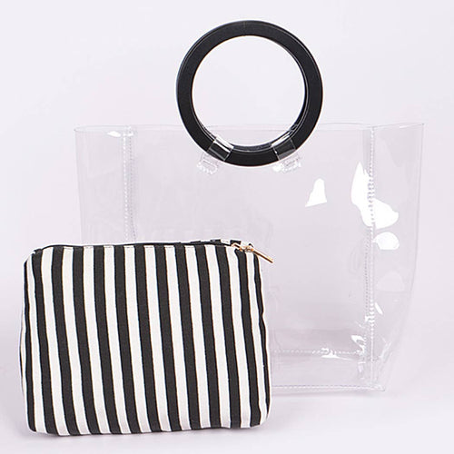 HANDBAG-Clear Circle Clutch